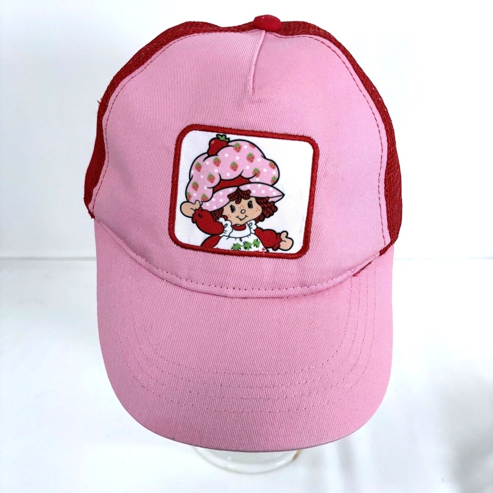Strawberry Shortcake Trucker Hat Pink Red Mesh Snapback Cap Adult Sz Adjustable